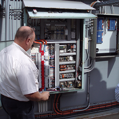 Electrical Contractors - technical services Repairs on a roof top switchboard for HVAC mechanical Services