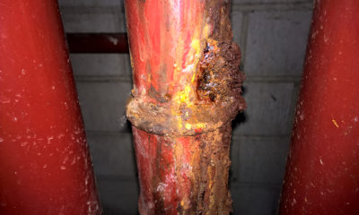 the fire spinkler system corrosion evidence
