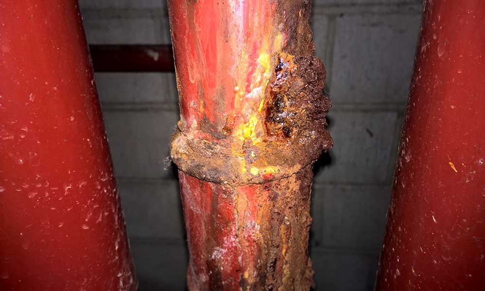 the fire sprinkler system corrosion evidence