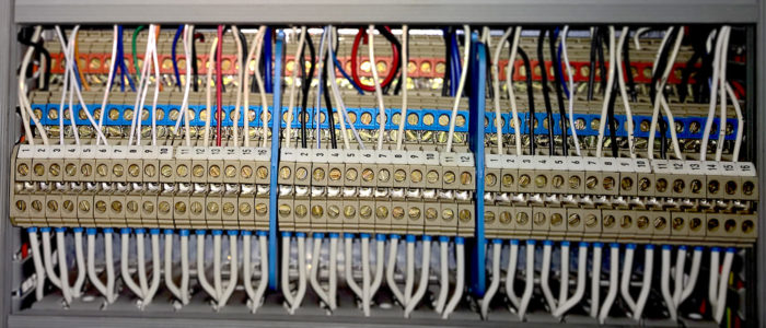 Terminal Strip in an Electrical Control Switchboard