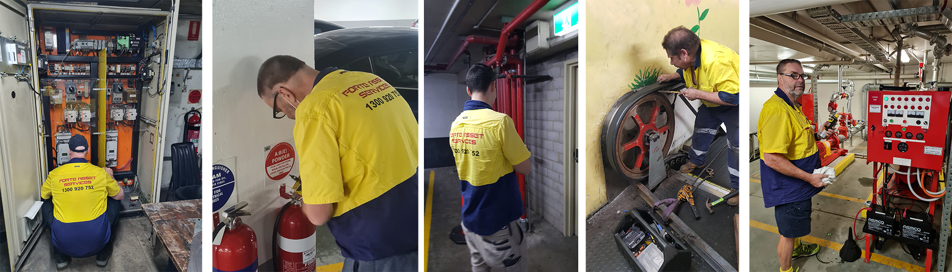 Forte Asset Services Team members collarge performing maintenacne in commercial property in Sydney CBD